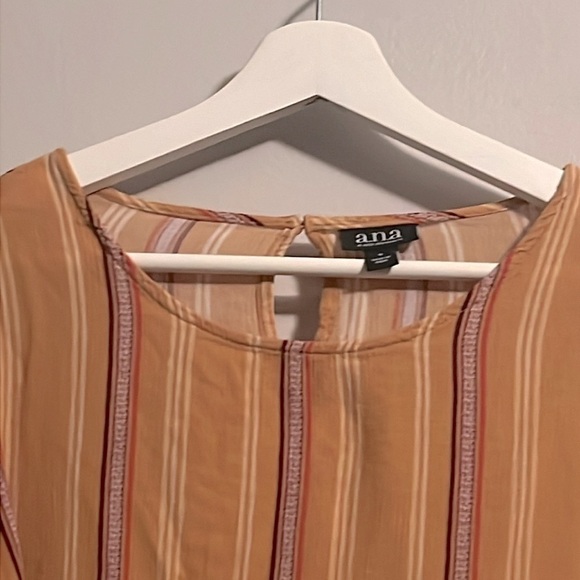 ANA Mustard Striped Blouse Size S 282 - Picture 4 of 6